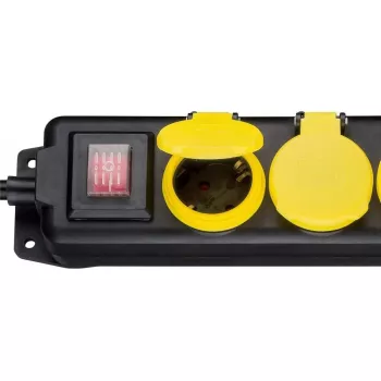 Extensão elétrica Goobay 45194 3 m 5 tomadas para interior/exterior preto amarelo