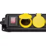 Extensão elétrica Goobay 45194 3 m 5 tomadas para interior/exterior preto amarelo