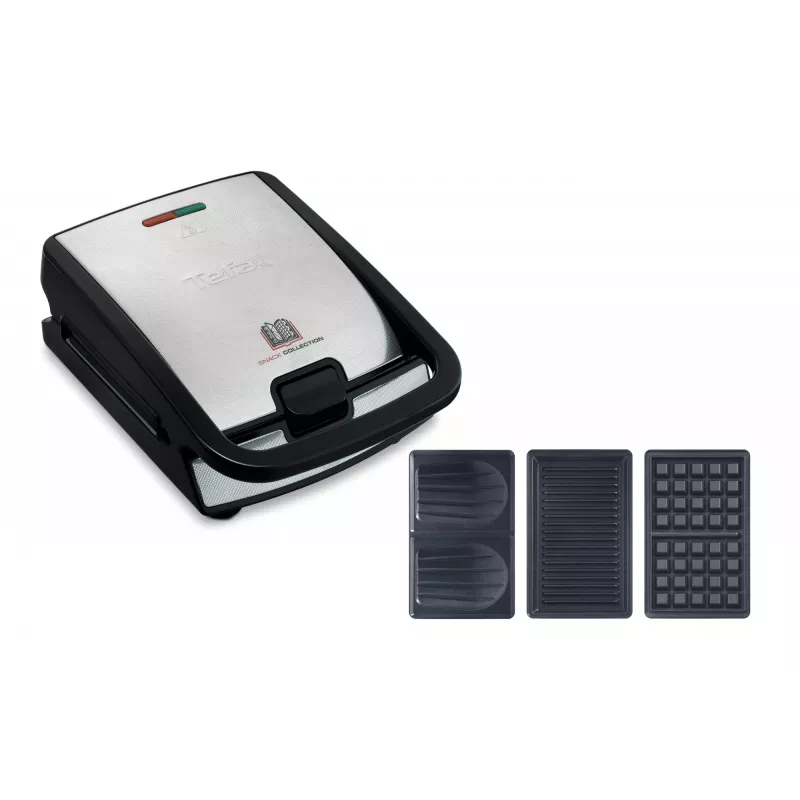 Máquina de sanduíches Tefal Snack Collection SW852D 700 W preto, aço inoxidável