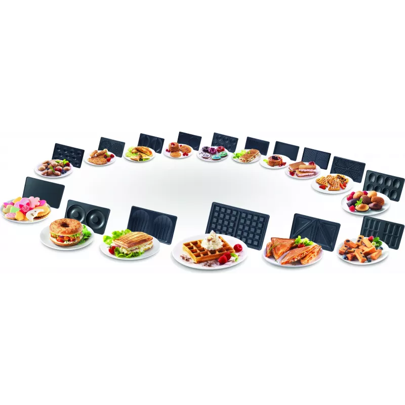 Máquina de sanduíches Tefal Snack Collection SW852D 700 W preto, aço inoxidável