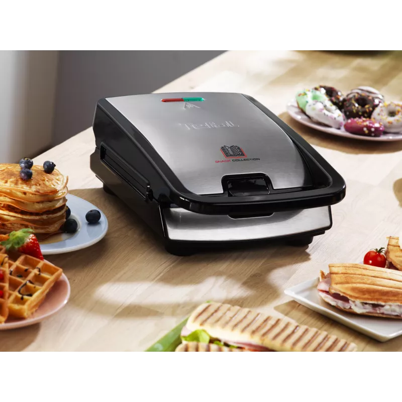 Máquina de sanduíches Tefal Snack Collection SW852D 700 W preto, aço inoxidável