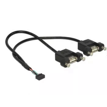 Cabo USB DeLOCK 84832 USB 2.0 0,25 m 2 x USB A preto