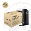 Estação de acoplamento CLUB3D USB3.2 Gen1 Type-A ou C ecrã duplo 4K60Hz certificada DisplayLink®