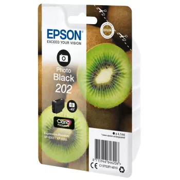 Cartucho Epson 202 4,1 ml preto fotográfico para Expression Premium XP-6000 XP-6005 XP-6100 XP-6105