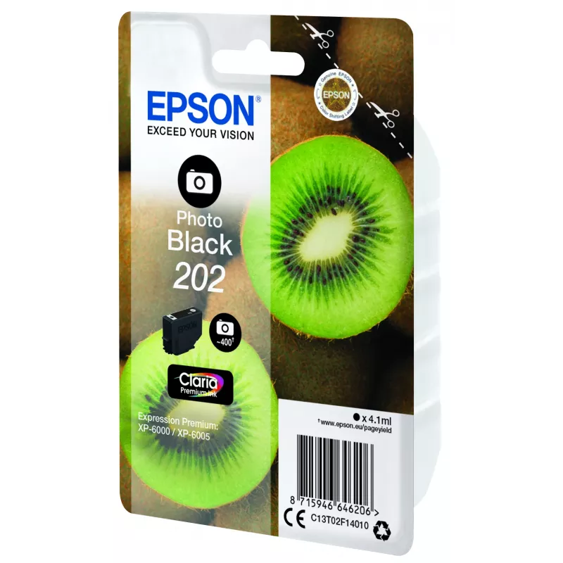 Cartucho Epson 202 4,1 ml preto fotográfico para Expression Premium XP-6000 XP-6005 XP-6100 XP-6105