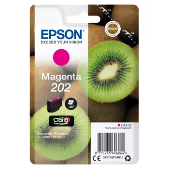Cartucho de tinta Epson Kiwi embalagem individual magenta 202 Claria Premium