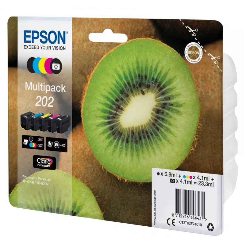 Tinta Epson Kiwi multipack 5 cores 202 Claria Premium