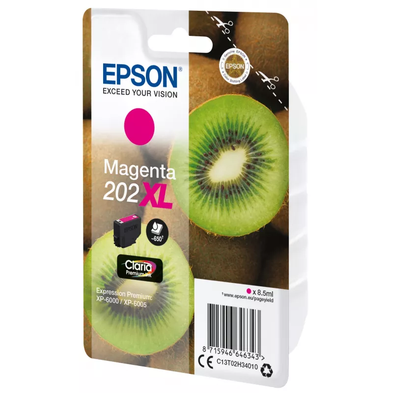 Tinta Epson Kiwi embalagem individual magenta 202XL Claria Premium
