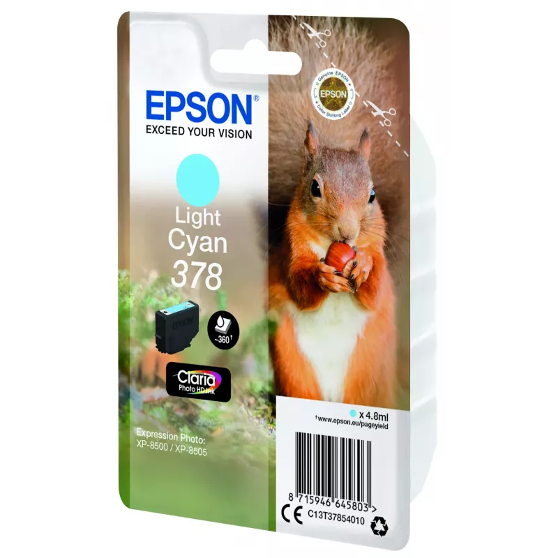 Tinta Epson Squirrel embalagem individual ciano-claro 378 Claria Photo HD