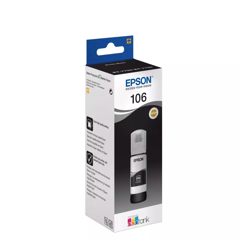 Frasco de tinta Epson EcoTank Photo 106 preto