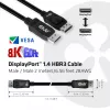 Club 3D CAC-2068 cabo DisplayPort 1.4, HBR3, 32,4 Gbps, 8K60Hz, M/M, 2 m, preto