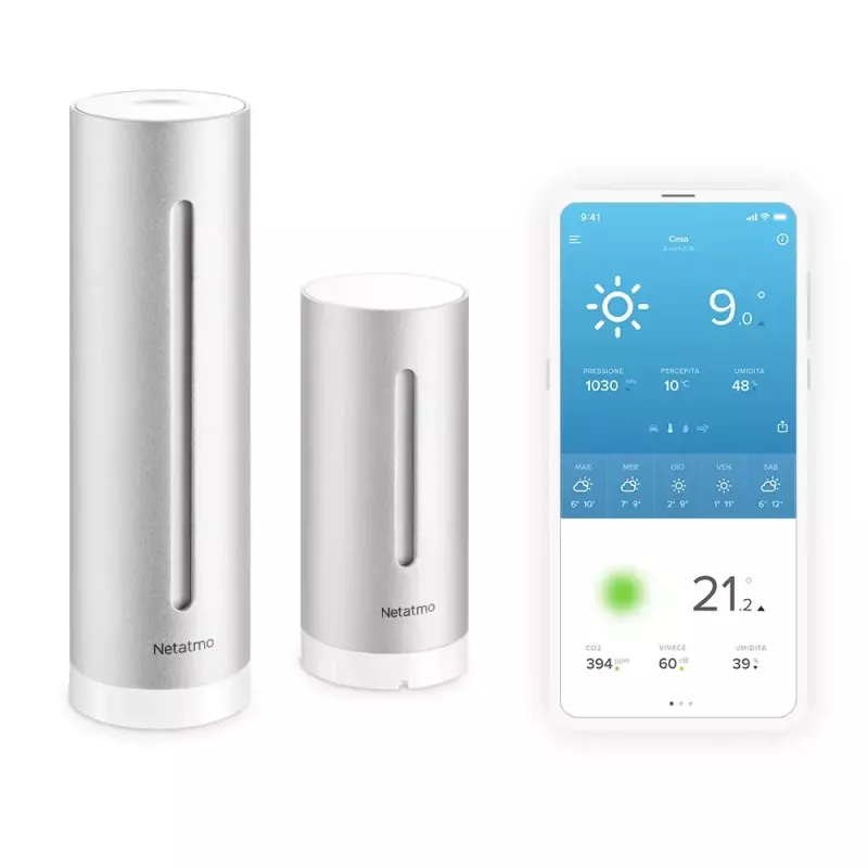 Estação meteorológica digital Netatmo NWS01-EC alumínio pilha/USB Wi-Fi