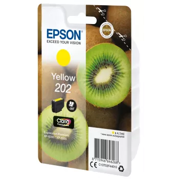 Tinta Epson Kiwi embalagem individual amarelo 202 Claria Premium Ink, rendimento padrão, amarelo, tinta pigmentada, 4,1 ml, 1 unid., 300 páginas
