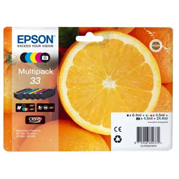 Tinta Epson Oranges multipack 5 cores 33 Claria Premium Ink