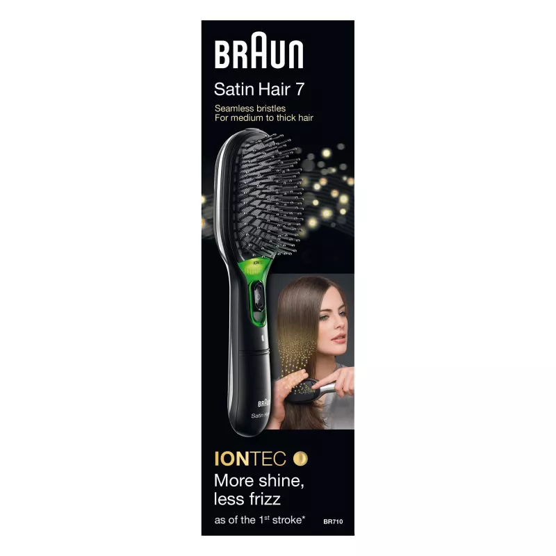 Escova de cabelo Paddle BRAUN BR710 para adulto, preto e verde, 175 g