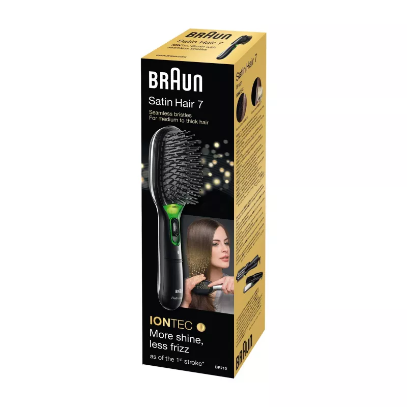 Escova de cabelo Paddle BRAUN BR710 para adulto, preto e verde, 175 g