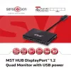 CLUB3D Multi Stream Transport Hub DisplayPort 1.2 Quad Monitor alimentado por USB