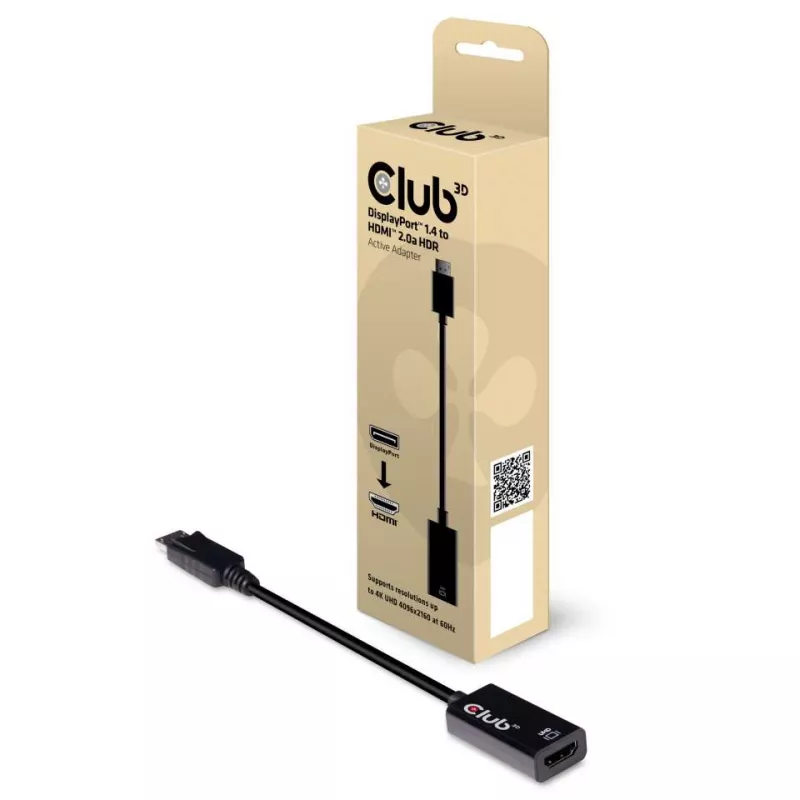 Adaptador ativo DisplayPort 1.4 para HDMI 2.0b CLUB3D CAC-1080