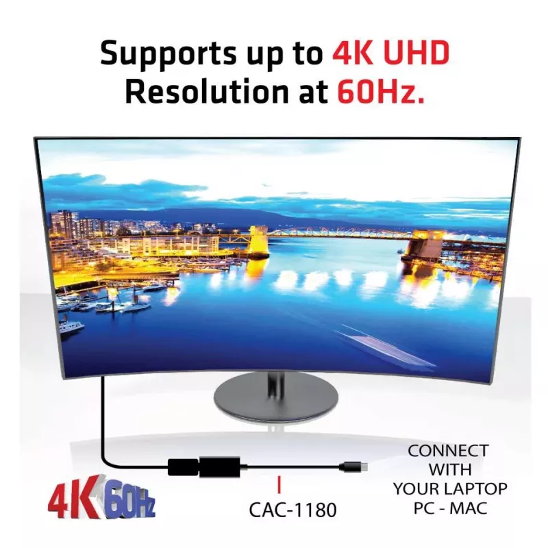 Adaptador ativo CLUB3D Mini DisplayPort 1.4 para HDMI 2.0b HDR