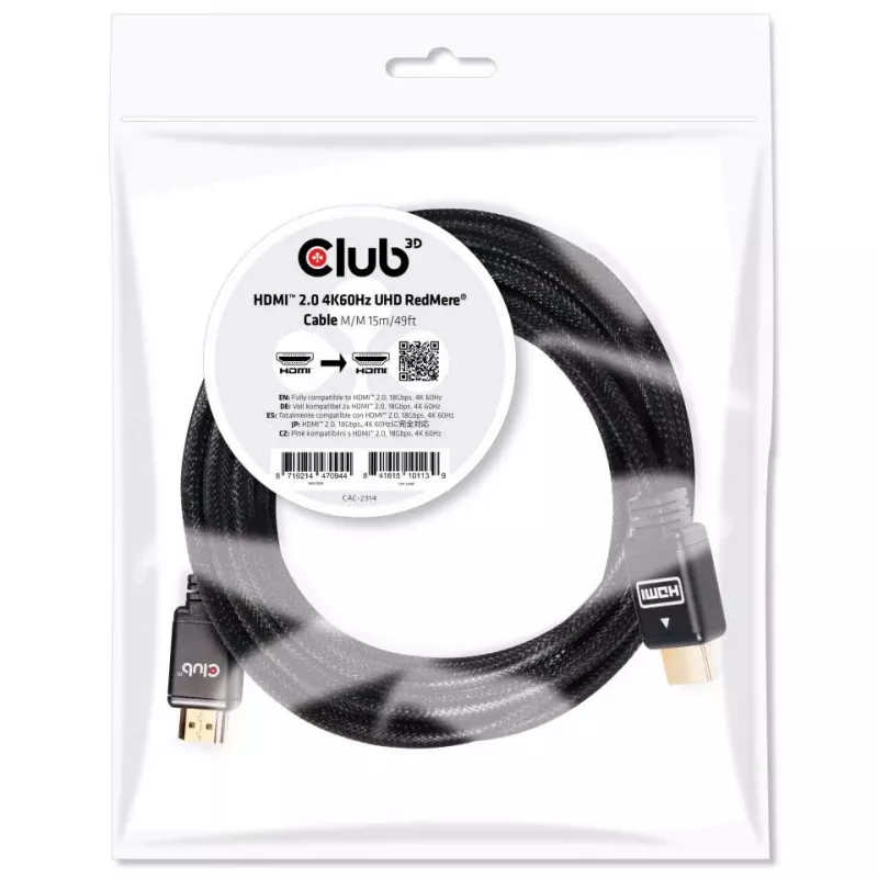Cabo CLUB3D HDMI 2.0 4K60Hz RedMere 15m/49,2ft