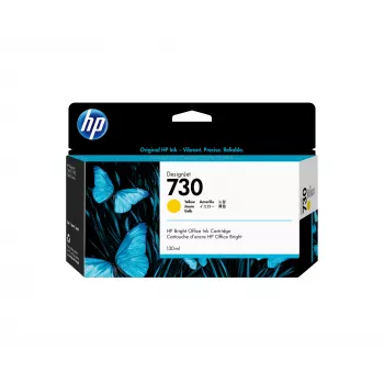 HP 730 130-ml Amarelo Cartucho de tinta DesignJet, série de impressoras HP DesignJet T1700, impressão térmica a jato de tinta, amarelo, Singapura, 202 mm, 129 mm