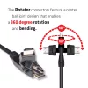 Club 3D CAC-1360 cabo HDMI 2.0 com Ethernet, rotativo 360°, 4K60Hz UHD, M/M, 2 m, preto