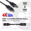 Club 3D CAC-1360 cabo HDMI 2.0 com Ethernet, rotativo 360°, 4K60Hz UHD, M/M, 2 m, preto