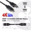 Club 3D CAC-1360 cabo HDMI 2.0 com Ethernet, rotativo 360°, 4K60Hz UHD, M/M, 2 m, preto
