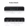 CLUB3D HDMI™ 4K@60Hz UHD Splitter alimentação AC 4 portas