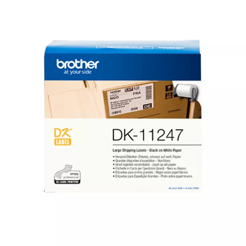 Fita de etiquetas Brother DK-11247 preto sobre branco