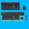 Conjunto de teclado e rato sem fios Logitech MK540 Advanced – teclado QWERTZ de tamanho completo, recetor USB, layout US, rato ergonómico, preto/branco