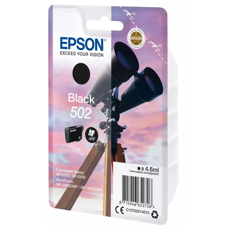 Tinteiro Epson 502 preto T02V1 C13T02V14010