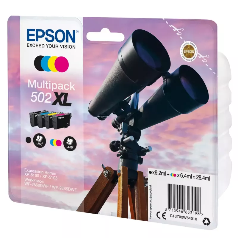 Tinteiro Epson C13T02W64010 502XL XL preto ciano magenta amarelo