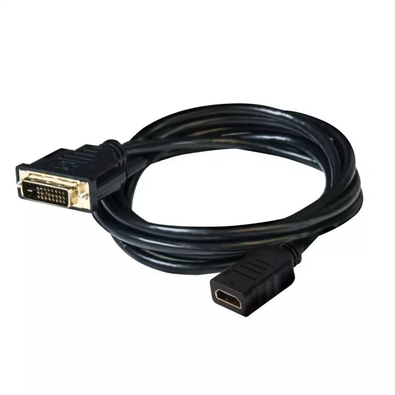 Club 3D CAC-1211 cabo de DVI-D para HDMI 1.4, Dual Link, M/F, 2 m, preto