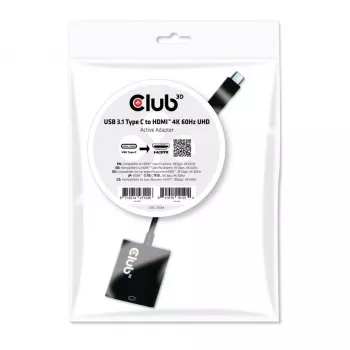 Adaptador ativo USB 3.1 Type-C para HDMI 2.0 UHD 4K 60Hz CLUB3D CAC-2504