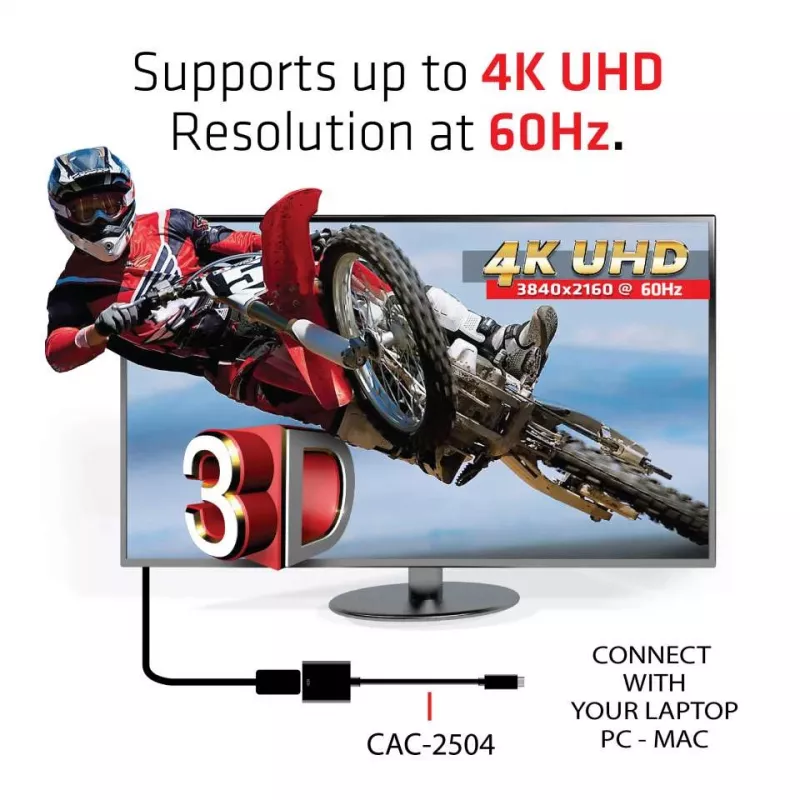 Adaptador ativo USB 3.1 Type-C para HDMI 2.0 UHD 4K 60Hz CLUB3D CAC-2504