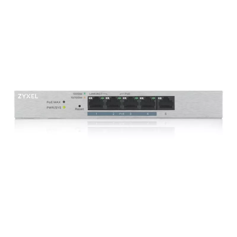 Zyxel GS1200-5HP v2 Managed Gigabit Ethernet (10/100/1000) Power over Ethernet (PoE) cinzento