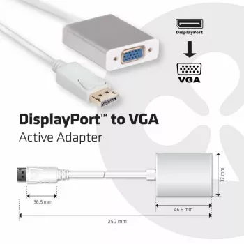 Adaptador ativo DisplayPort para VGA CLUB3D CAC-2003