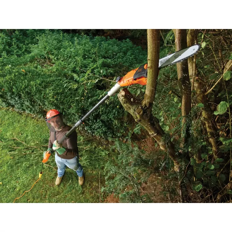 Tesoura elétrica para árvores Black & Decker PS7525-QS, 800 W corrente elétrica, 25 cm lâmina, 22 mm capacidade de corte, 3,8 kg