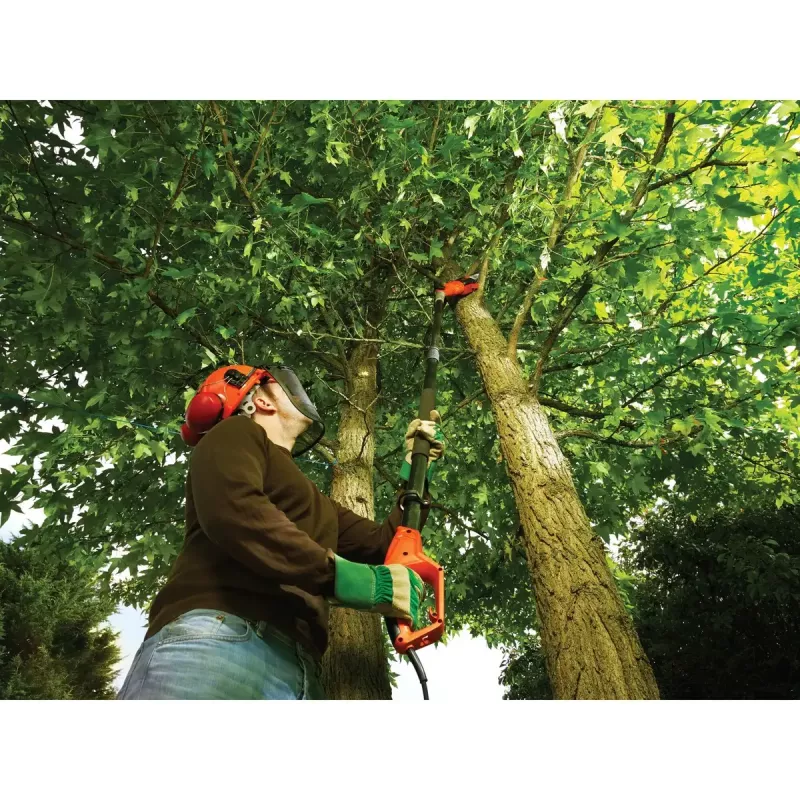Tesoura elétrica para árvores Black & Decker PS7525-QS, 800 W corrente elétrica, 25 cm lâmina, 22 mm capacidade de corte, 3,8 kg