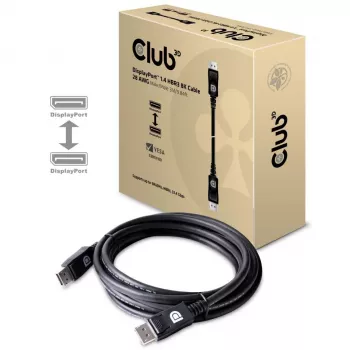 Cabo CLUB3D DisplayPort 1.4 HBR3 8K 28AWG M/M 3m /9,84ft