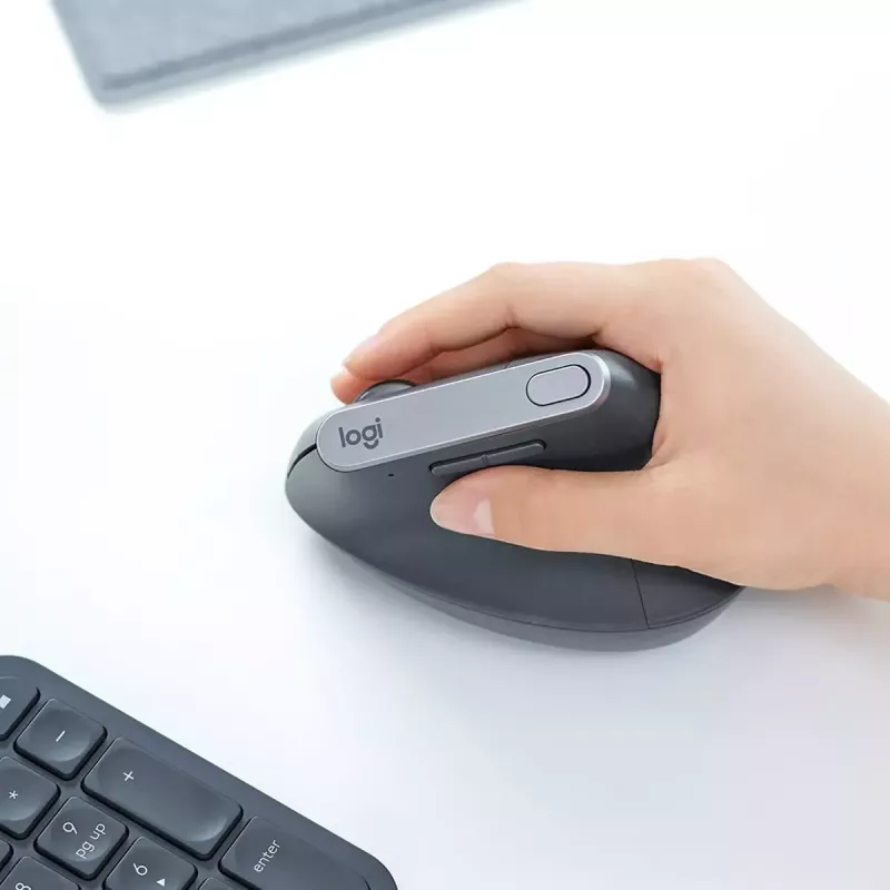 Rato ergonómico sem fios Logitech MX Vertical, MX Vertical, 4000 DPI, RF Wireless + Bluetooth, para destros, grafite, uso de escritório
