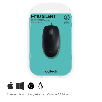 Rato Logitech B110 Silent com fio USB preto