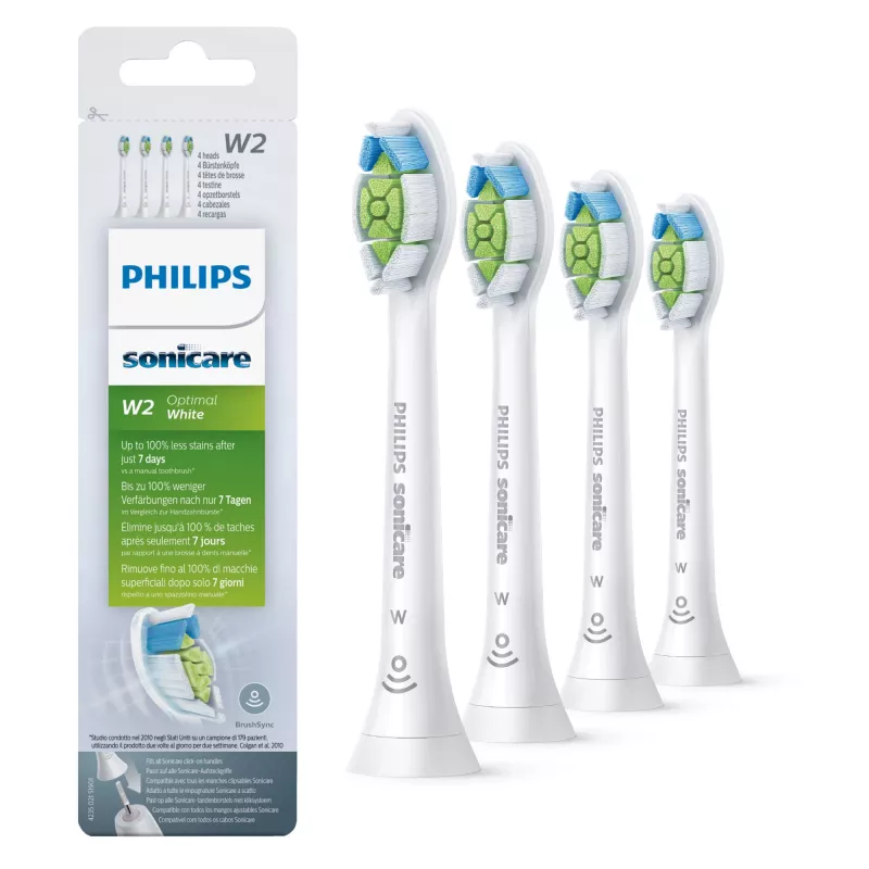 Philips Sonicare W Optimal White HX6064/10 pack de 4 cabeças de escova de dentes elétrica