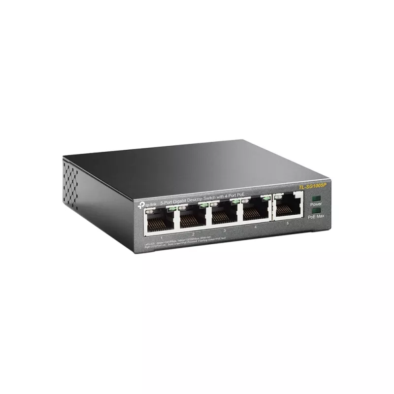 Switch TP-Link 5 portas Gigabit Desktop PoE com 4 portas, não gerido, Gigabit Ethernet (10/100/1000), Power over Ethernet (PoE)