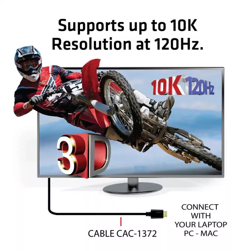 Cabo CLUB3D Ultra High Speed HDMI 4K120Hz, 8K60Hz certificado 48 Gbit/s M/M 2 m