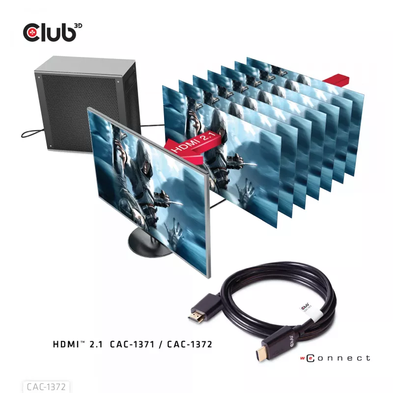 Cabo CLUB3D Ultra High Speed HDMI 4K120Hz, 8K60Hz certificado 48 Gbit/s M/M 2 m