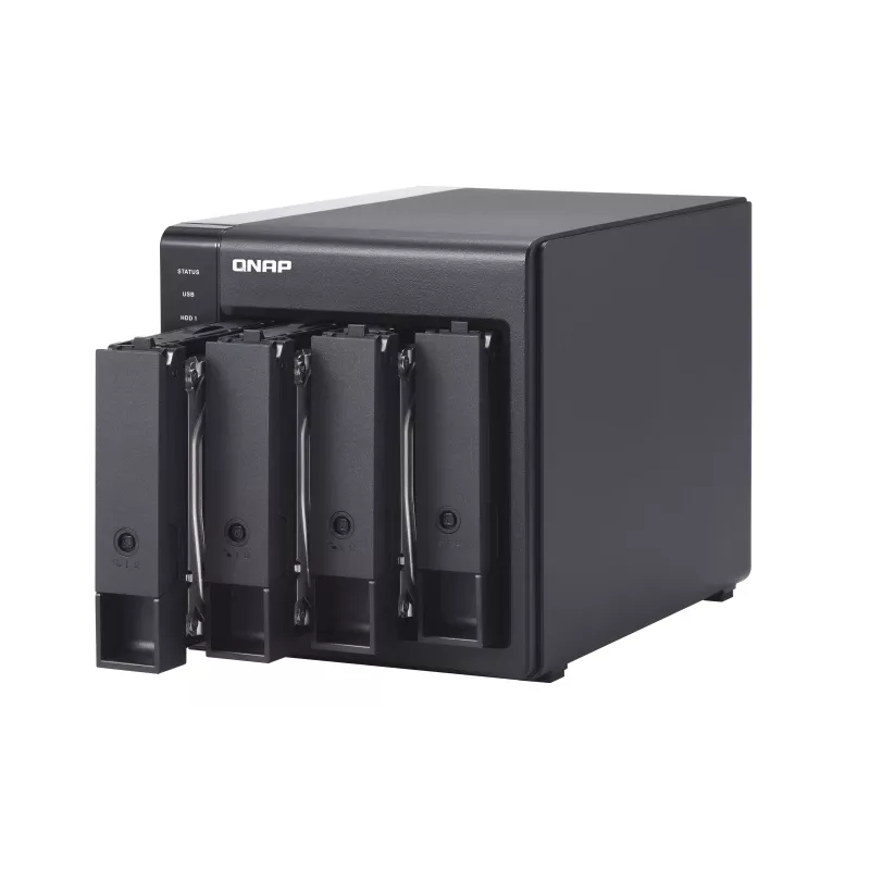 Caixa QNAP TR-004 de 4 baías - 2.5/3.5 polegadas - Serial ATA II - 0,1,5,10,JBOD - 3.2 Gen 1 (3.1 Gen 1) - USB Type-C