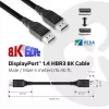 Club 3D CAC-1061 cabo DisplayPort 1.4 HBR3 8K 60 Hz, 32,4 Gbps, DSC 1.2, certificado VESA, com trinco, M/M, 5 m, preto
