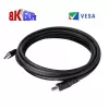 Club 3D CAC-1061 cabo DisplayPort 1.4 HBR3 8K 60 Hz, 32,4 Gbps, DSC 1.2, certificado VESA, com trinco, M/M, 5 m, preto